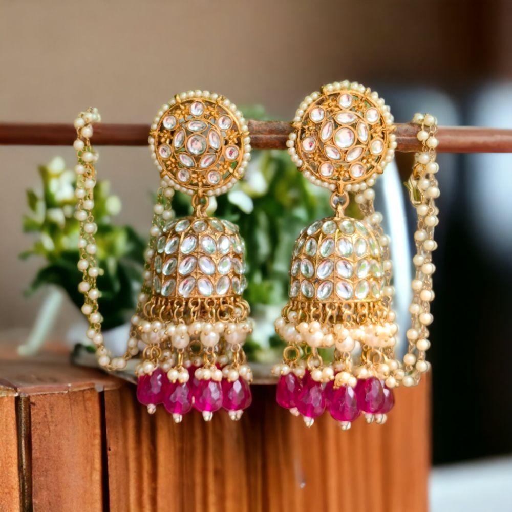 Kundan Earrings, ethnic jewellery, kundan jhumka