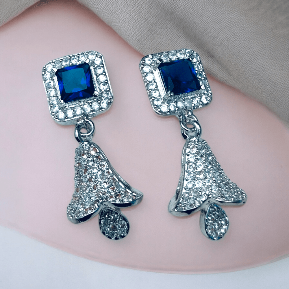 american diamond jhumka, american diamond earrings jhumka, jhumka american diamond earrings