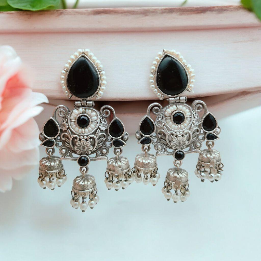 oxidised jhumka