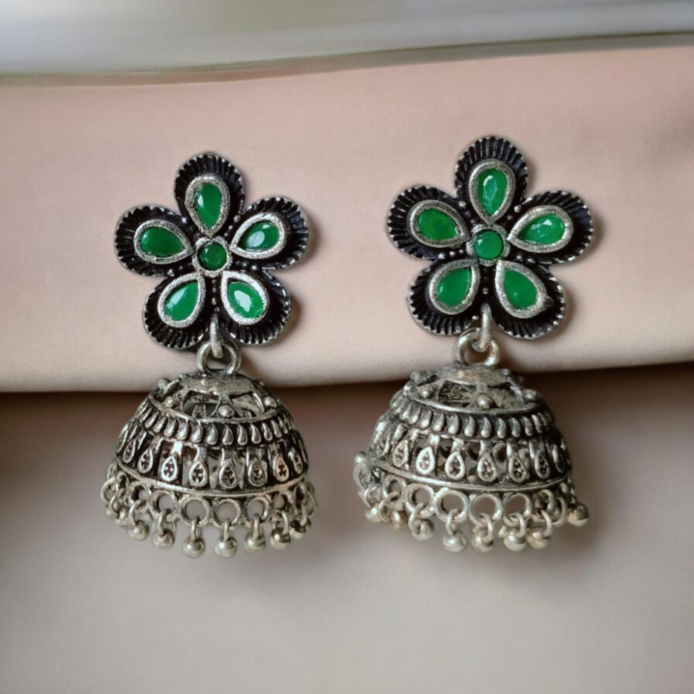 oxidised earrings, oxidised jewellery, oxidised jhumka, oxidized earrings, black polish earrings