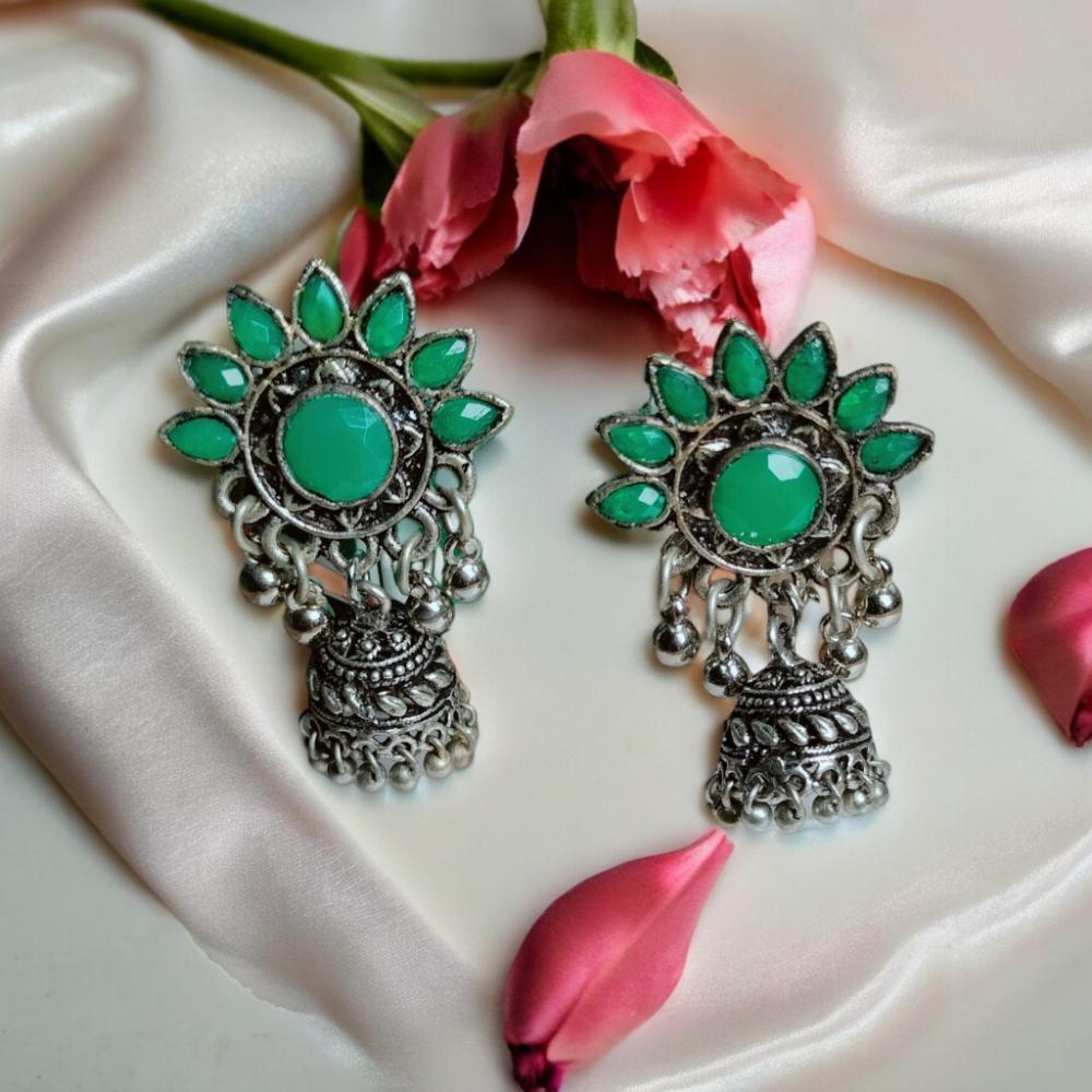 oxidised jhumka, oxidised earrings, oxidised jewellery