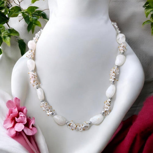 White Chemical Beads Necklace