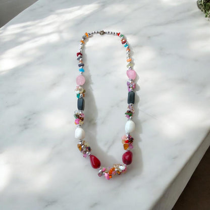 White Chemical Beads Necklace