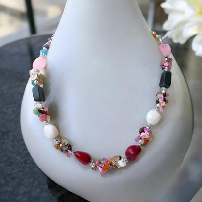 White Chemical Beads Necklace